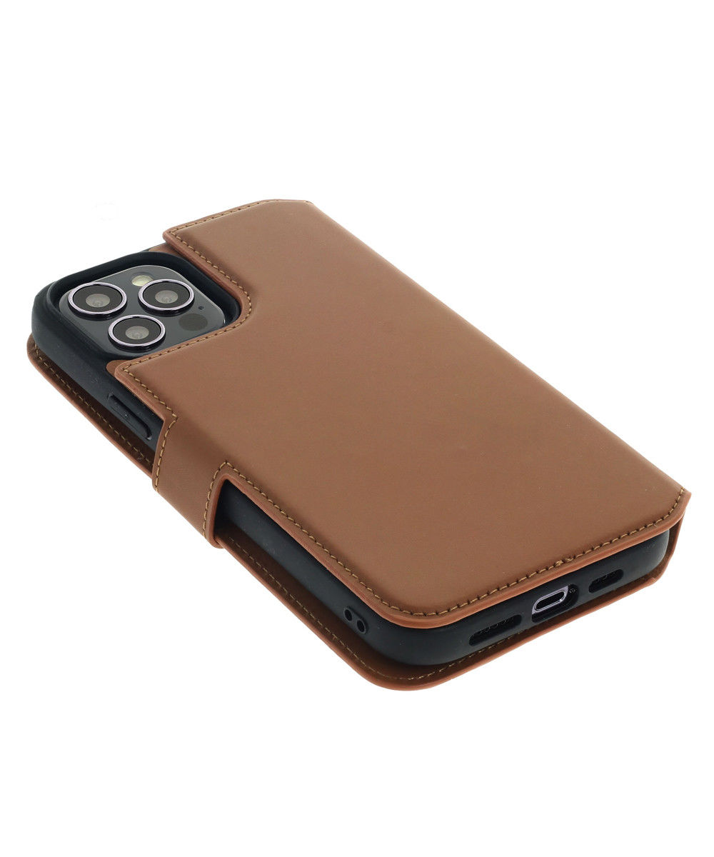 Minim 2-in-1 iPhone 14 Pro Max Hoesje Book Case en Back Cover Bruin afbeelding 7