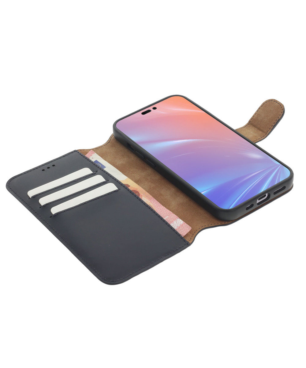 Minim 2-in-1 iPhone 14 Pro Max Hoesje Book Case en Back Cover Blauw afbeelding 1