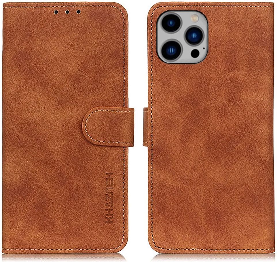 KHAZNEH Apple iPhone 14 Plus Hoesje Retro Wallet Book Case Bruin afbeelding 2