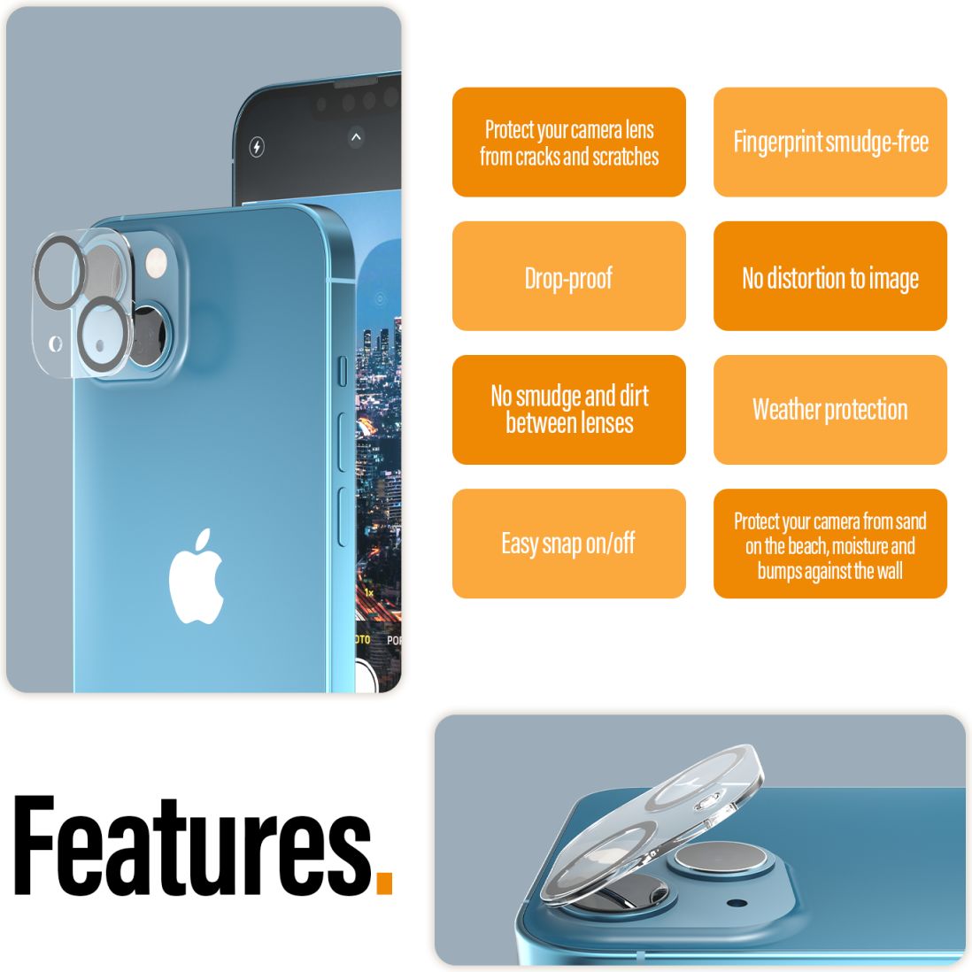 PanzerGlass Apple iPhone 14 / 14 Plus Camera Lens Protector Glass afbeelding 5