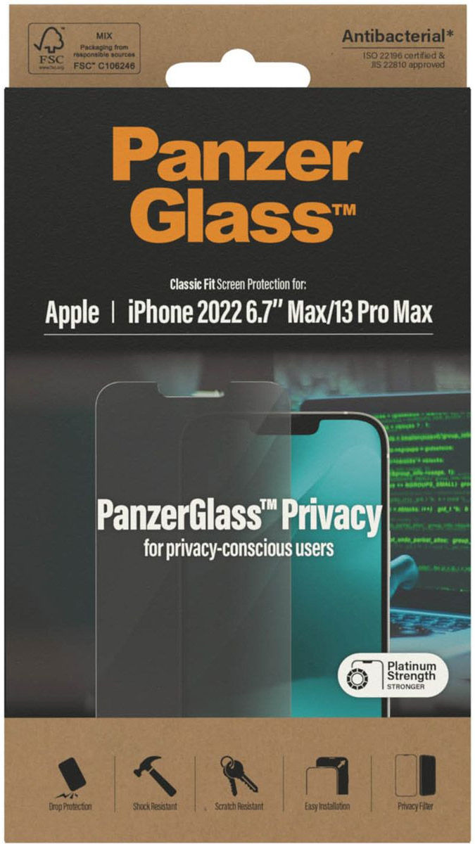PanzerGlass iPhone 14 Plus Screen Protector Privacy Tempered Glass afbeelding 18
