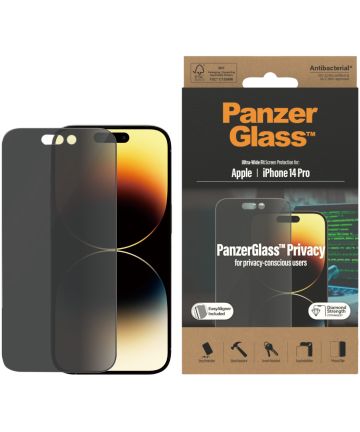 PanzerGlass Ultra-Wide iPhone 14 Pro Privacy Protector EasyAligner Screen Protectors
