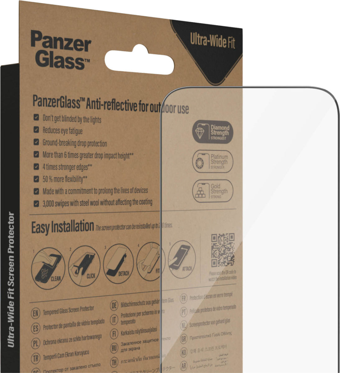 PanzerGlass Ultra-Wide iPhone 14 Pro Screen Protector Anti-Glare afbeelding 19