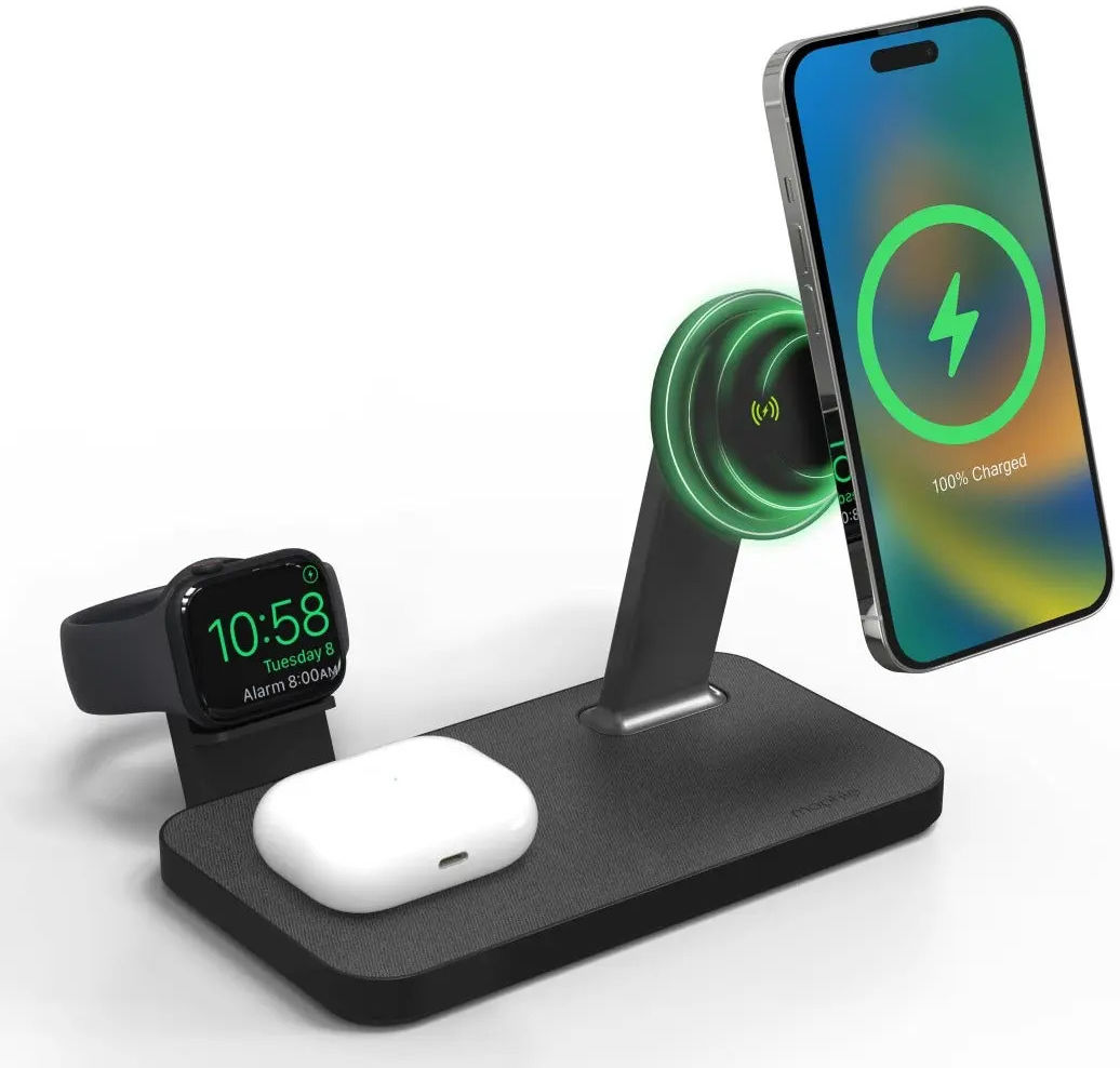 Mophie 3-in-1 15W Draadloze MagSafe Oplader Telefoon/Watch/AirPods afbeelding 2