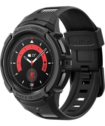 Spigen Rugged Armor Pro Galaxy Watch 5 Pro Hoesje en Bandje Zwart Cases