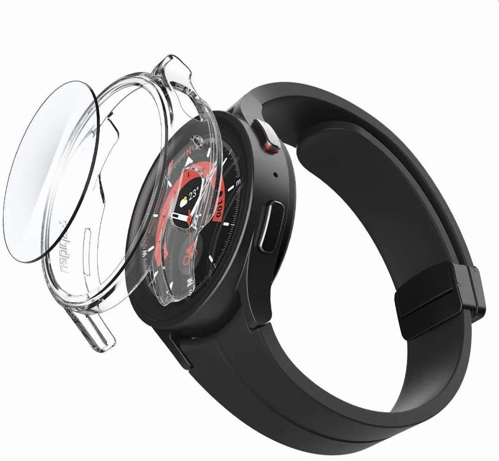 Spigen Thin Fit Samsung Galaxy Watch 5 Pro Hoesje + Tempered Glass afbeelding 4