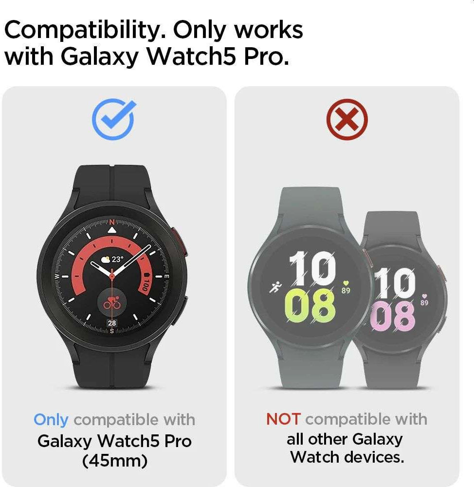 Spigen Thin Fit Samsung Galaxy Watch 5 Pro Hoesje + Tempered Glass afbeelding 5