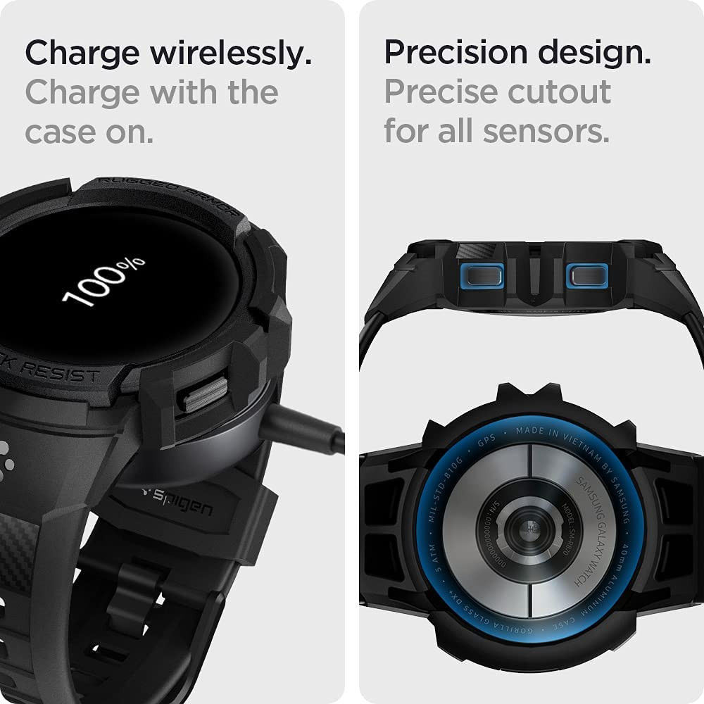 Spigen Rugged Armor Pro Galaxy Watch 5 / 4 44M Hoesje en Bandje Zwart afbeelding 5