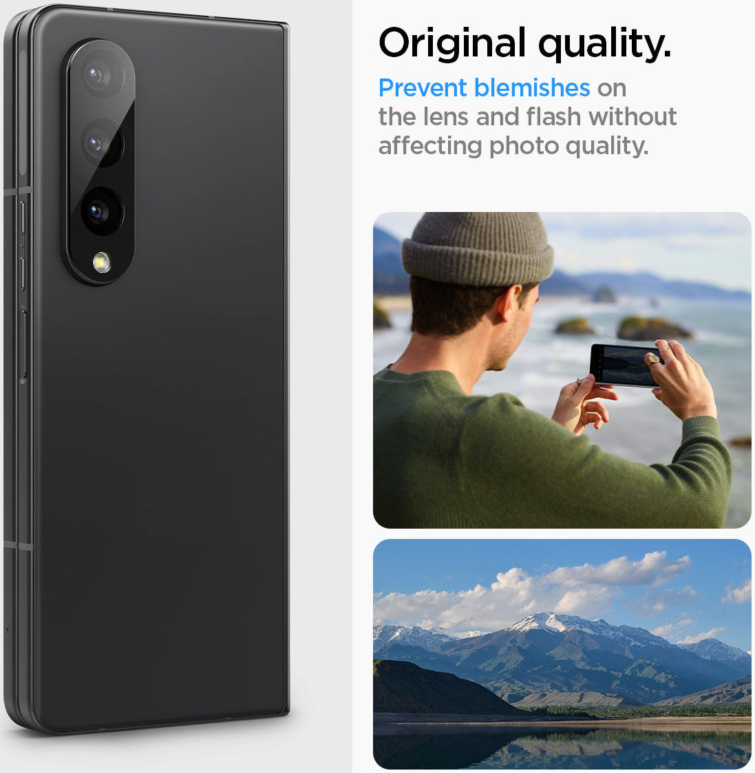 Spigen Optik Samsung Galaxy Z Fold 4 Camera Lens Protector 2-Pack afbeelding 4