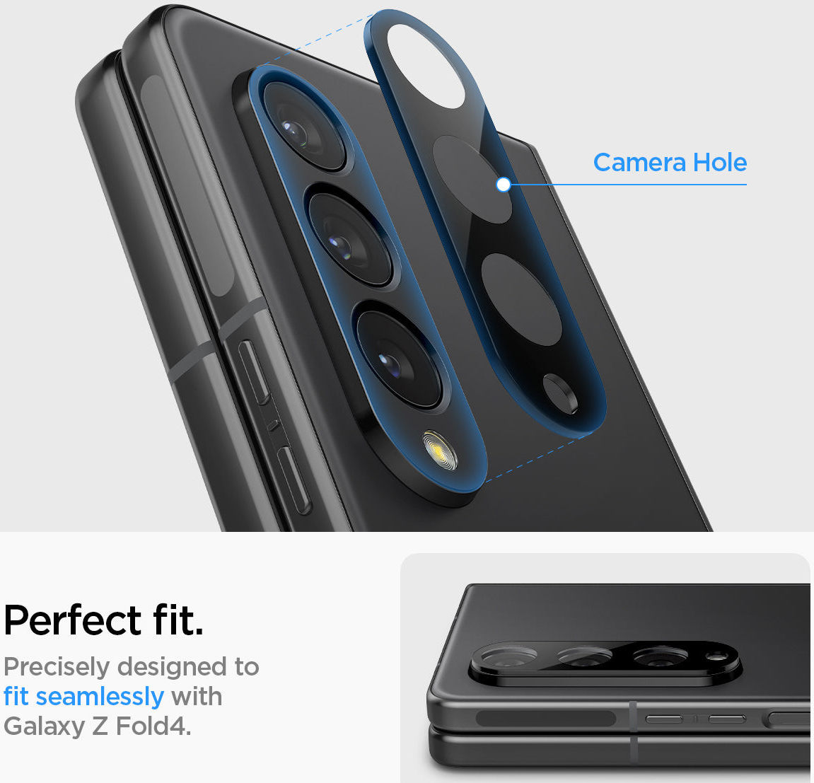 Spigen Optik Samsung Galaxy Z Fold 4 Camera Lens Protector 2-Pack afbeelding 6