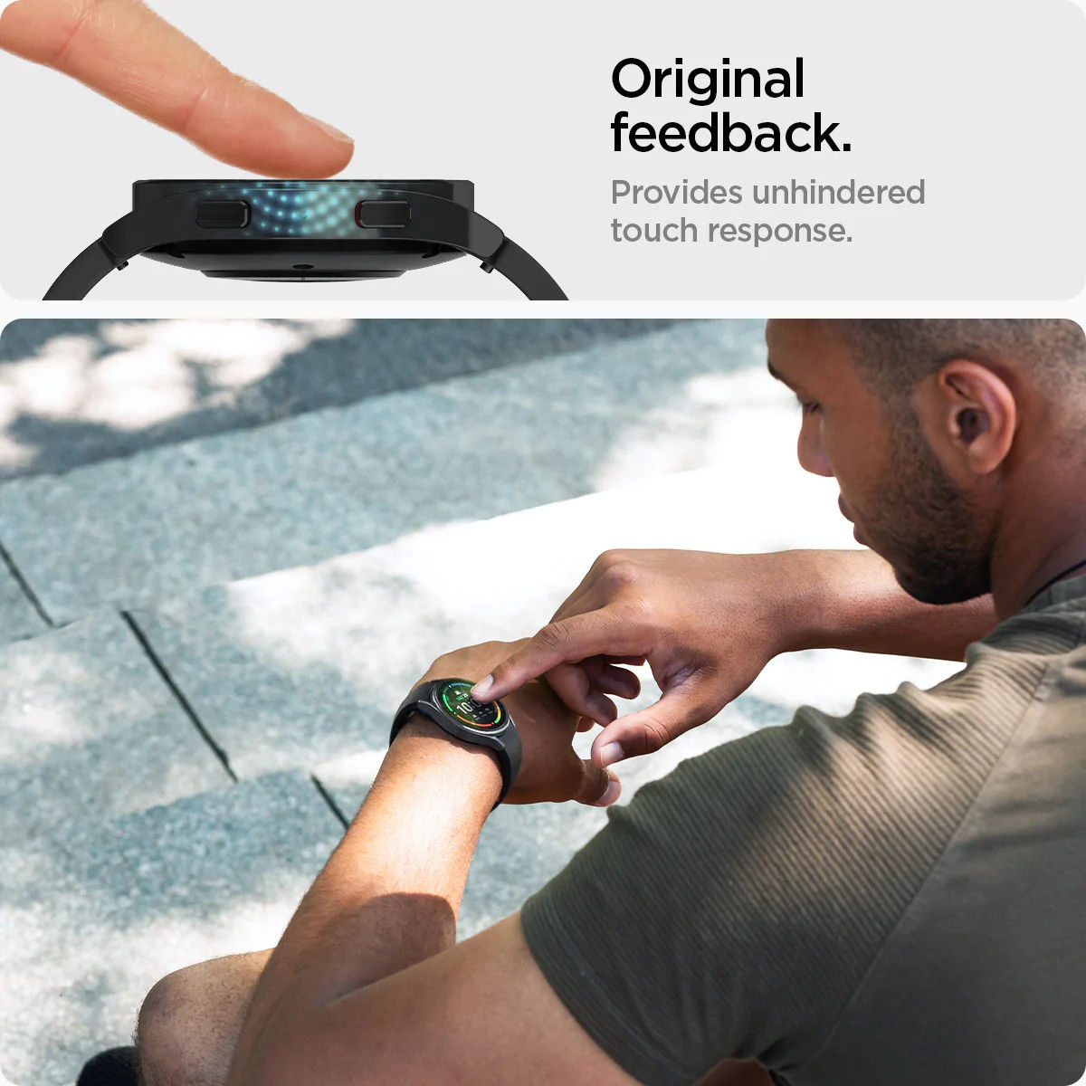 Spigen EZ Fit GLAS.tR Samsung Galaxy Watch 5/4 (40MM) Screen Protector afbeelding 5