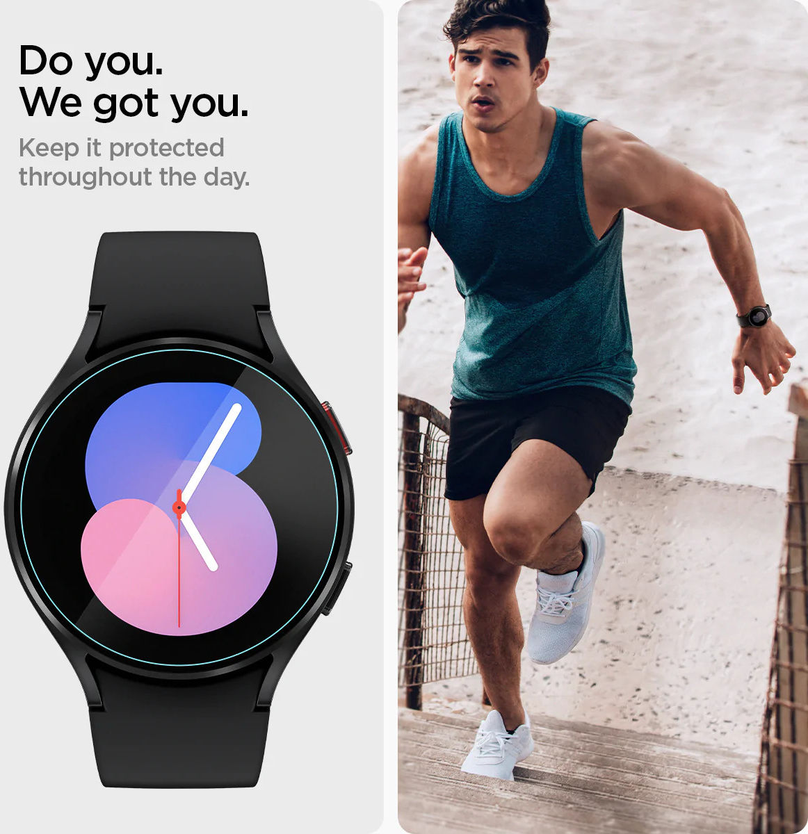 Spigen EZ Fit GLAS.tR Samsung Galaxy Watch 5/4 (40MM) Screen Protector afbeelding 6