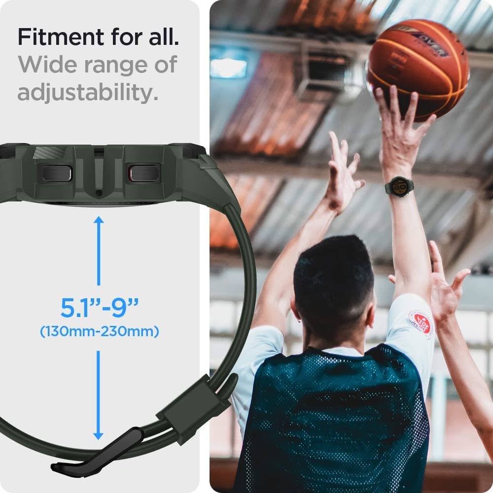 Spigen Rugged Armor Pro Galaxy Watch 5 / 4 44M Hoesje en Bandje Groen afbeelding 8