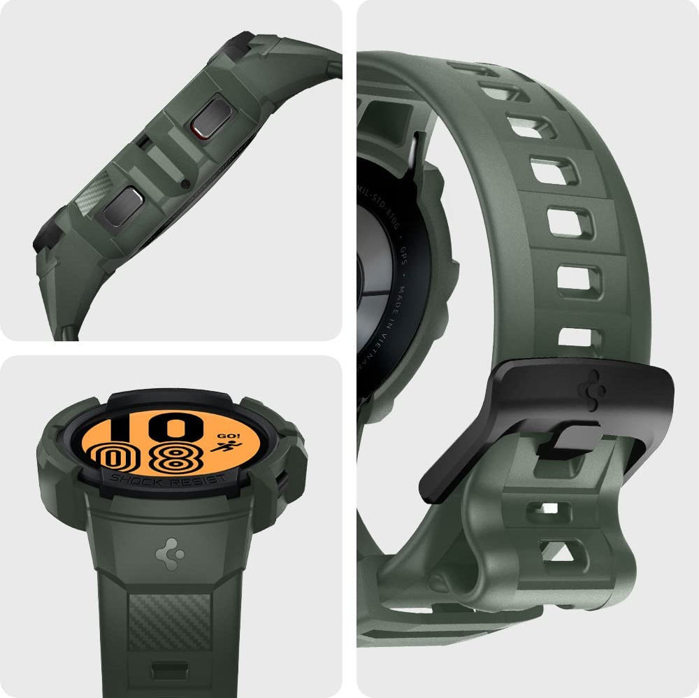 Spigen Rugged Armor Pro Galaxy Watch 5 / 4 44M Hoesje en Bandje Groen afbeelding 9