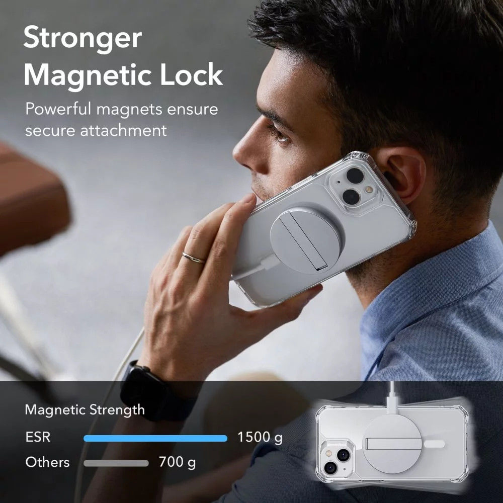 ESR Air Armor HaloLock Apple iPhone 14 / 13 Hoesje MagSafe Transparant afbeelding 6
