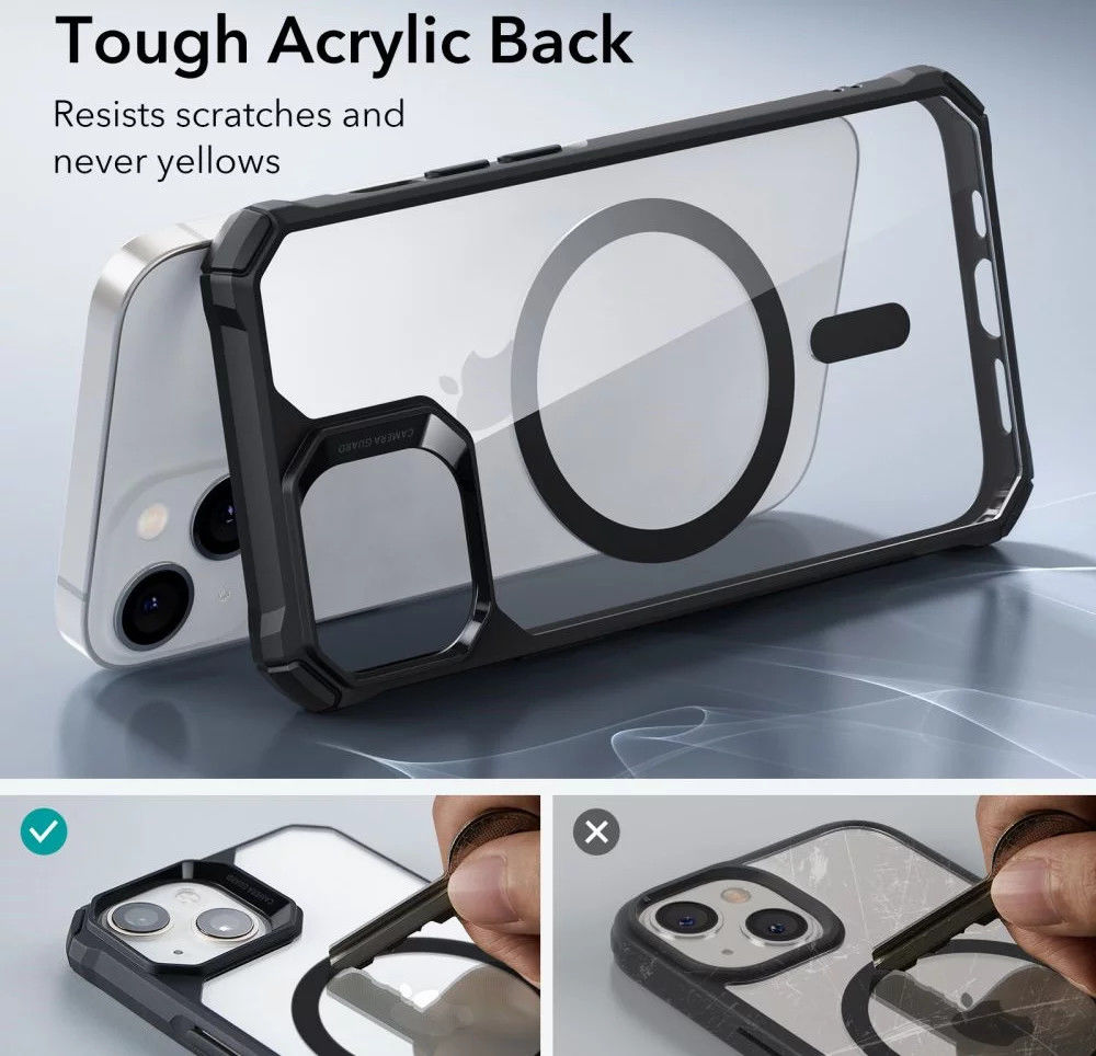 ESR Air Armor HaloLock Apple iPhone 14 Hoesje MagSafe Clear Zwart afbeelding 4