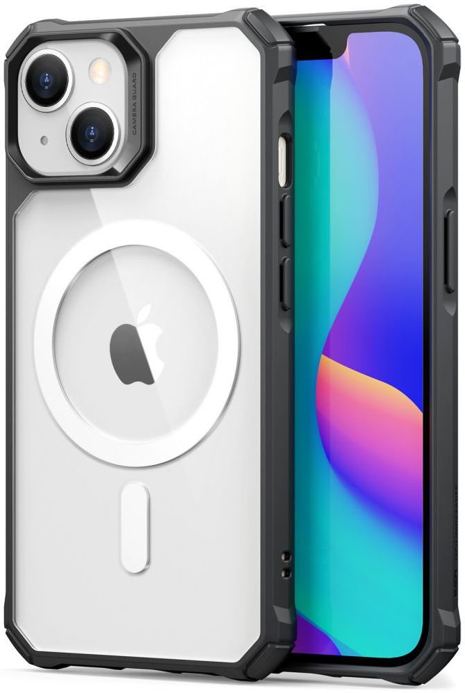ESR Air Armor HaloLock iPhone 14 Plus Hoesje MagSafe Transparant Zwart afbeelding 1