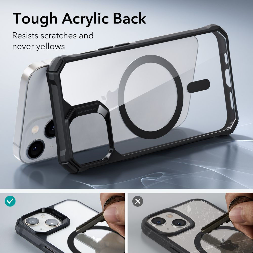 ESR Air Armor HaloLock iPhone 14 Plus Hoesje MagSafe Transparant Zwart afbeelding 4
