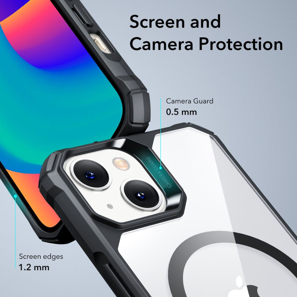 ESR Air Armor HaloLock iPhone 14 Plus Hoesje MagSafe Transparant Zwart afbeelding 5