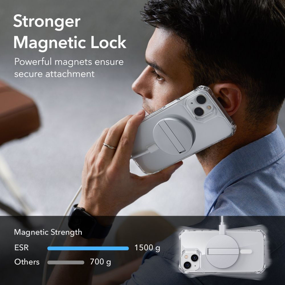 ESR Air Armor HaloLock iPhone 14 Pro Max Hoesje MagSafe Transparant afbeelding 6