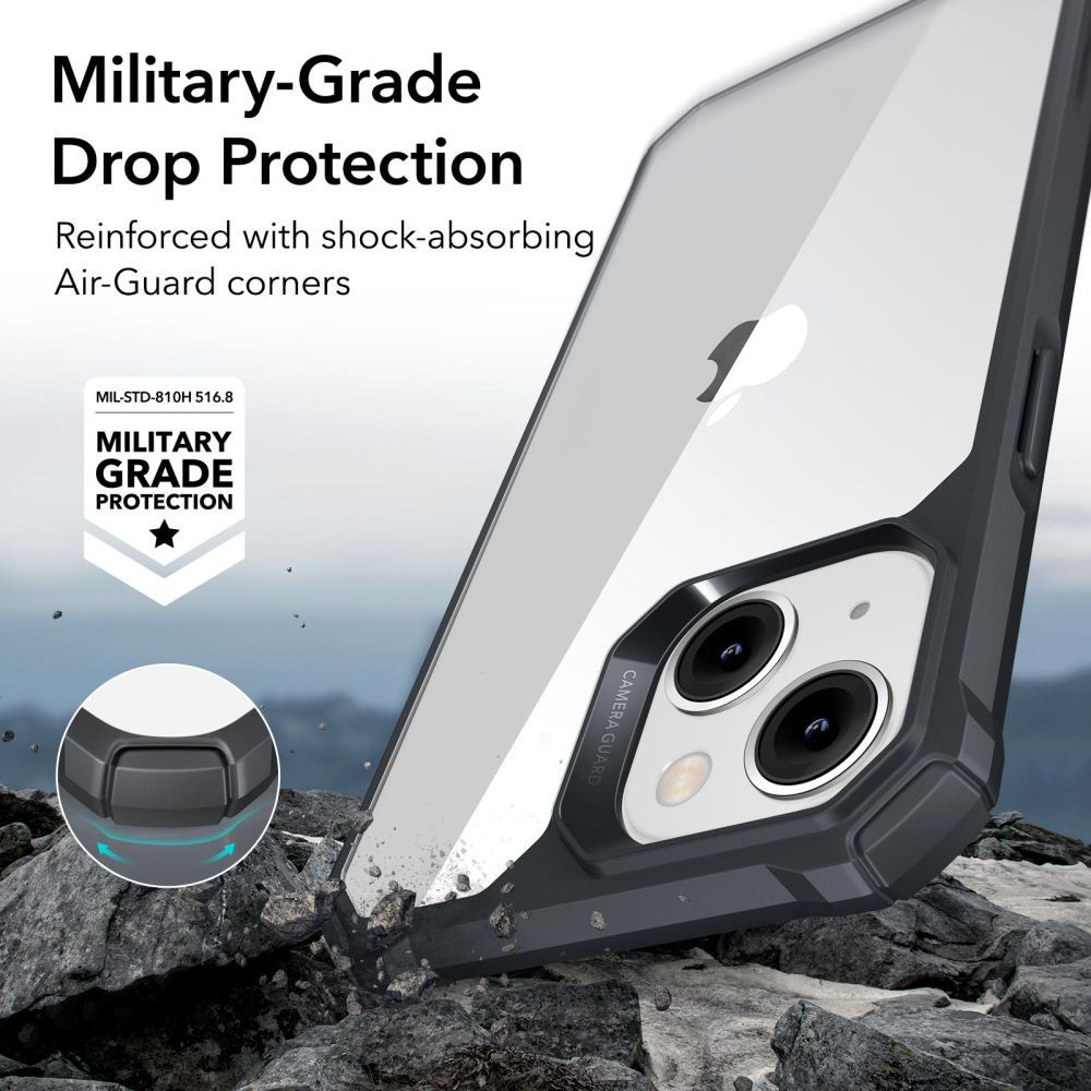 ESR Air Armor Apple iPhone 13 / 14 Hoesje Back Cover Transparant Zwart afbeelding 2