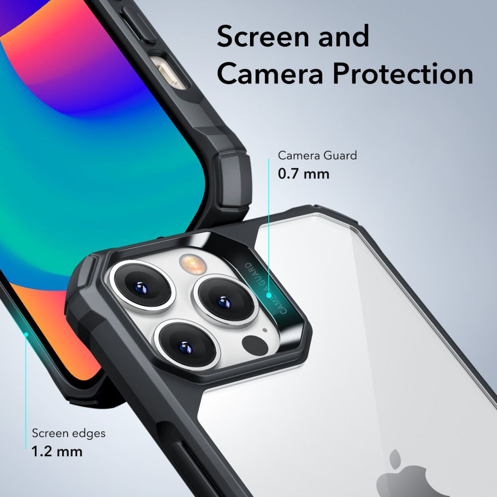 ESR Air Armor iPhone 14 Pro Max Hoesje Back Cover Transparant Zwart afbeelding 4