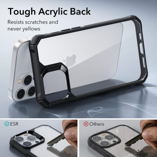 ESR Air Armor iPhone 14 Pro Max Hoesje Back Cover Transparant Zwart afbeelding 5