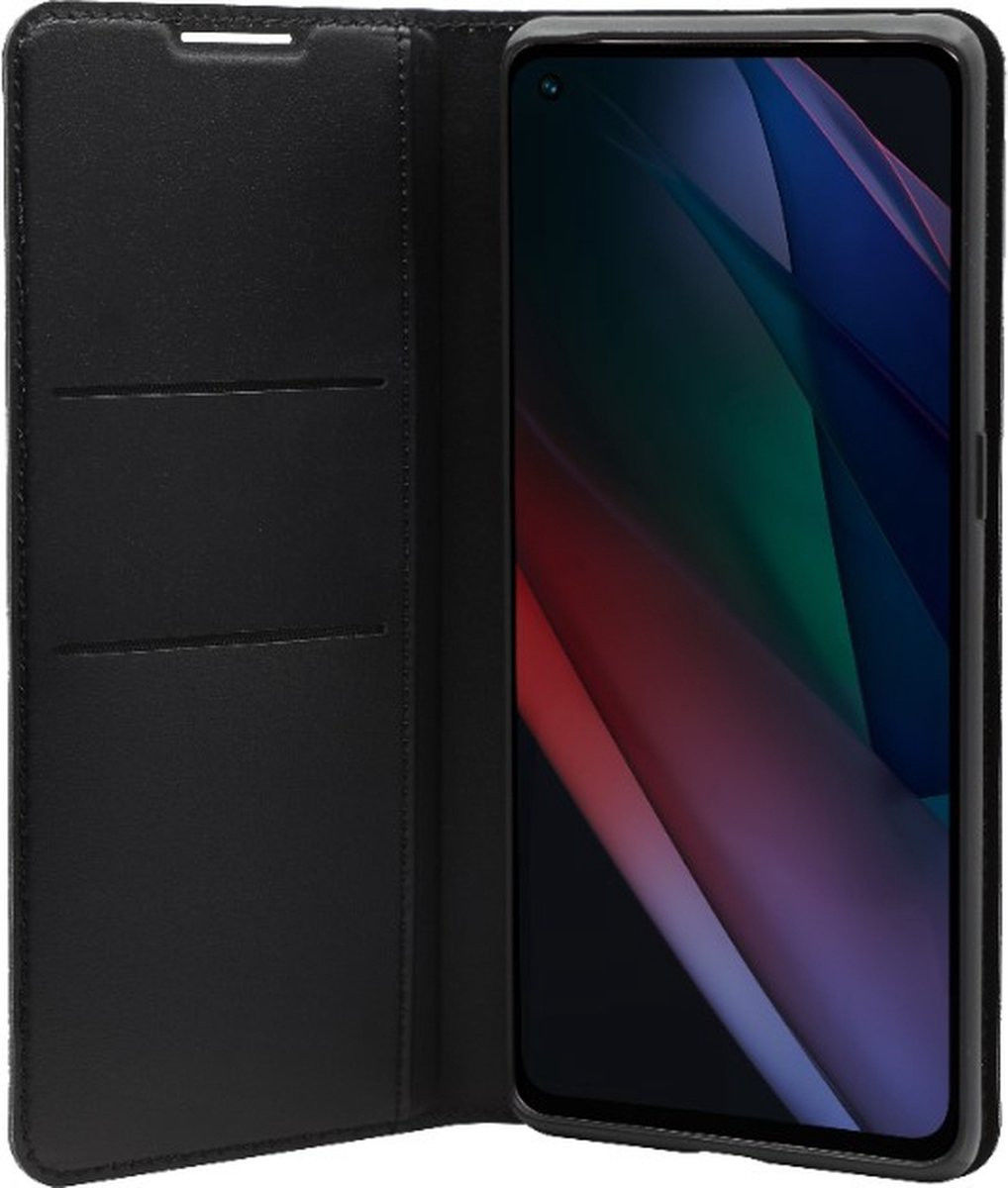 Origineel Oppo Find X3 Neo Hoesje Flip Cover Wallet Book Case Zwart afbeelding 2