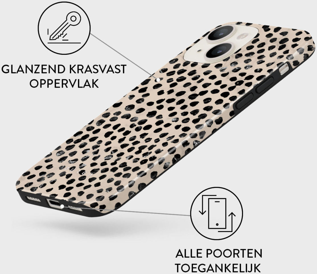 Burga Tough Case Apple iPhone 14 Hoesje Almond Latte Print afbeelding 2
