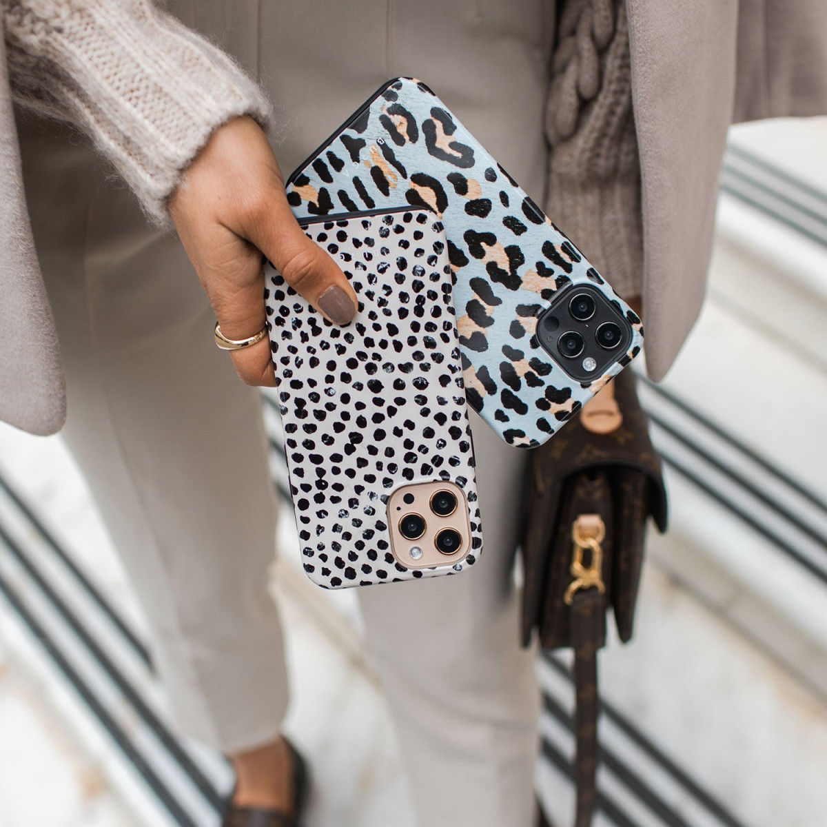 Burga Tough Case Apple iPhone 14 Hoesje Almond Latte Print afbeelding 7