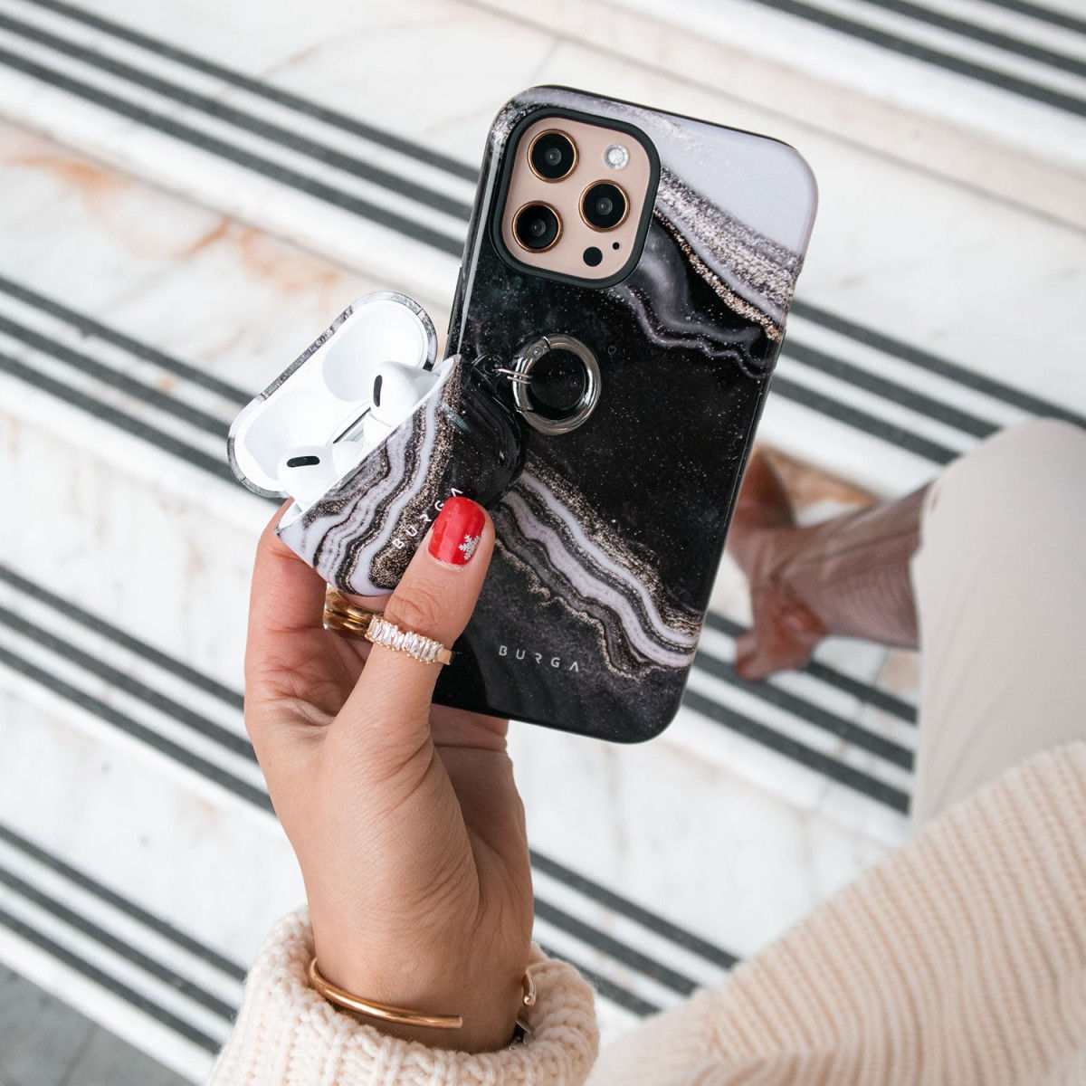 Burga Tough Case Apple iPhone 14 Hoesje Magic Night Print afbeelding 6