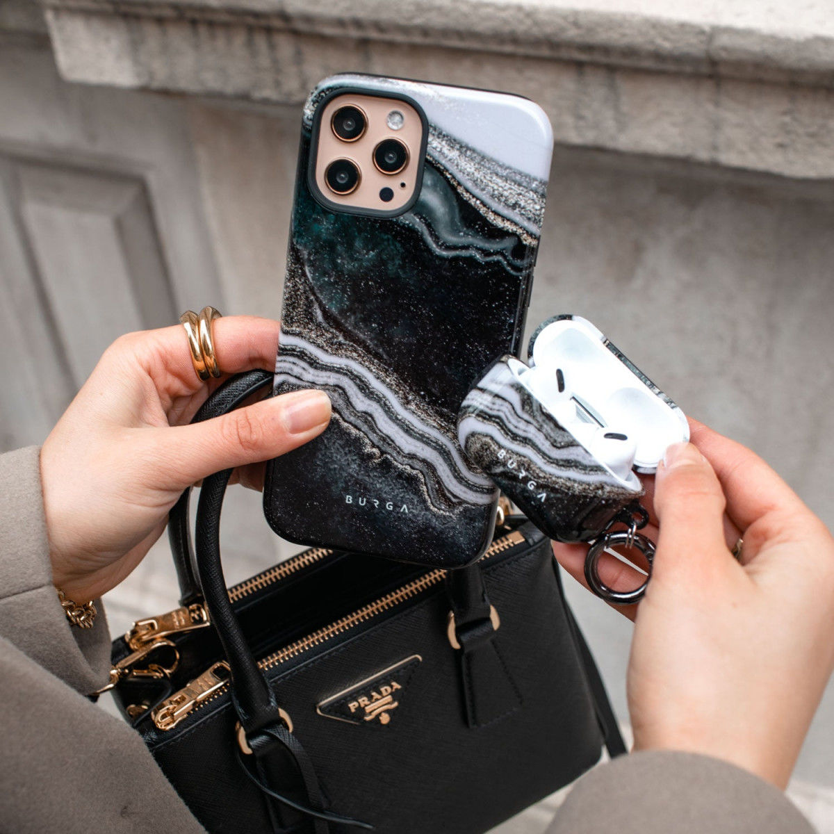 Burga Tough Case Apple iPhone 14 Hoesje Magic Night Print afbeelding 7