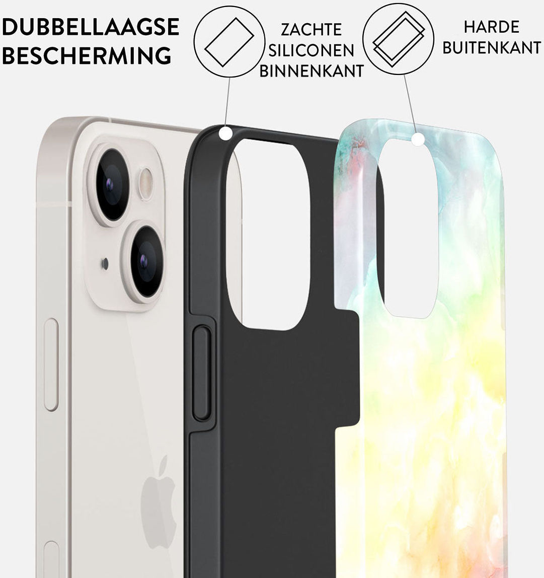 Burga Tough Case Apple iPhone 14 Hoesje New Flame Rainbow Print afbeelding 2