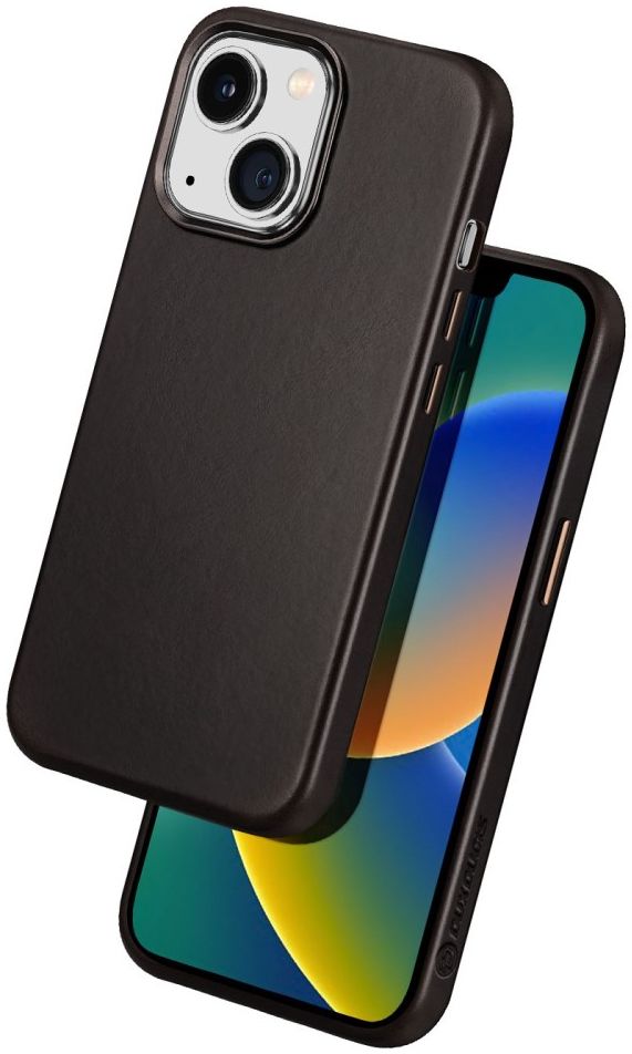 Dux Ducis Naples Apple iPhone 14 Hoesje MagSafe Echt Leer Coffee afbeelding 2