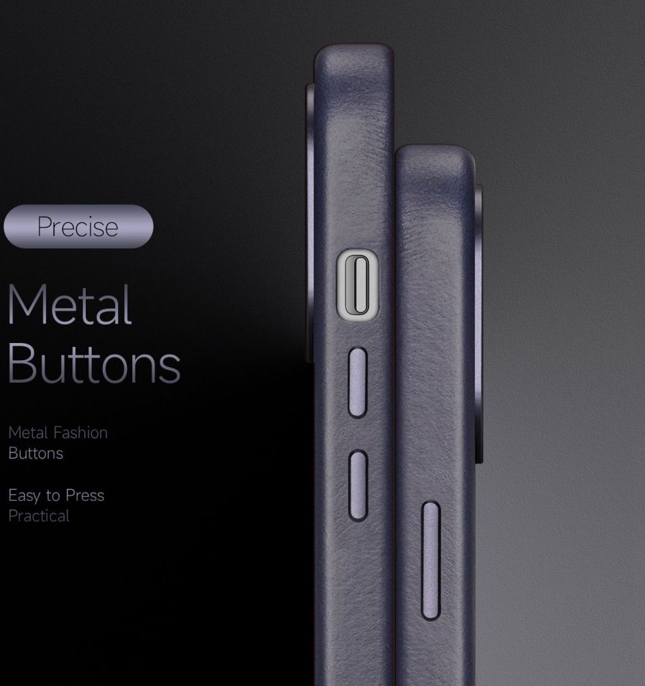 Dux Ducis Naples Apple iPhone 14 Hoesje MagSafe Echt Leer Blauw afbeelding 8