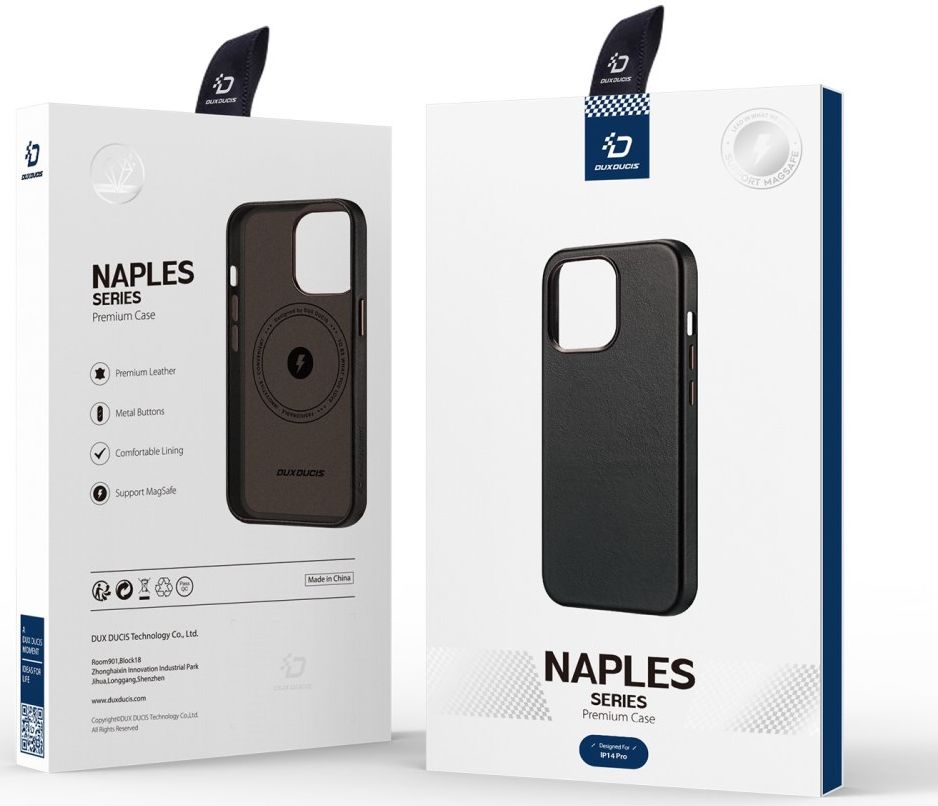 Dux Ducis Naples Apple iPhone 14 Pro Hoesje MagSafe Echt Leer Coffee afbeelding 10