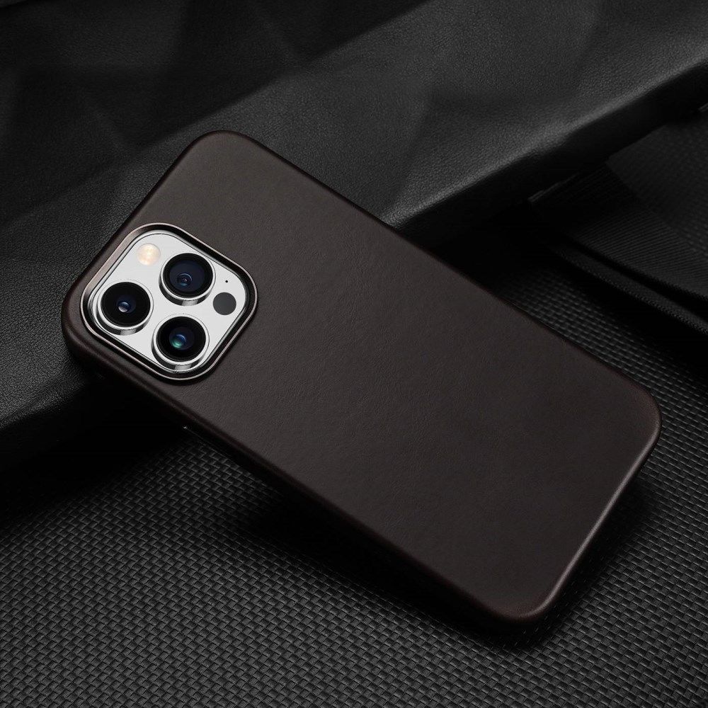 Dux Ducis Naples Apple iPhone 14 Pro Hoesje MagSafe Echt Leer Coffee afbeelding 8
