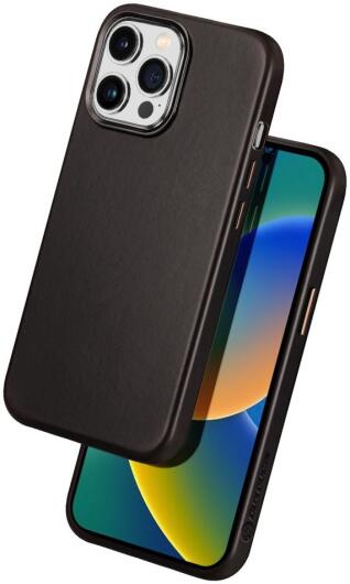 Dux Ducis Naples Apple iPhone 14 Pro Hoesje MagSafe Echt Leer Coffee afbeelding 2