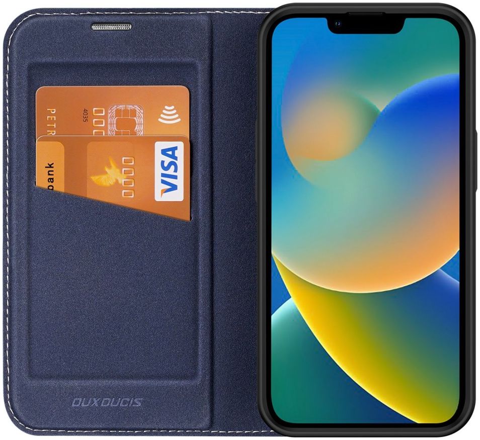 Dux Ducis Skin X2 Apple iPhone 14 Hoesje Book Case Blauw afbeelding 1