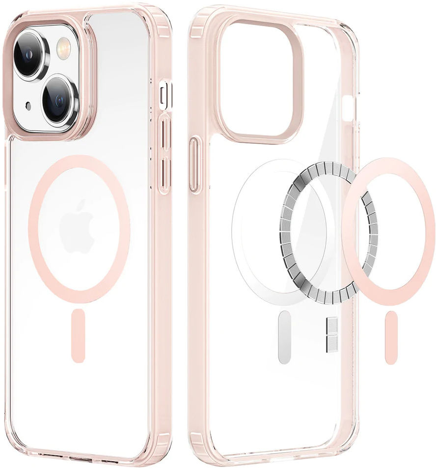Dux Ducis Clin2 Apple iPhone 14 Hoesje MagSafe Transparant Roze afbeelding 2