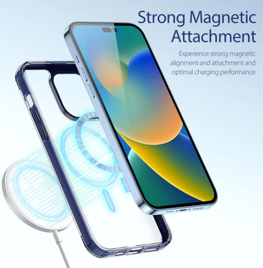 Dux Ducis Clin2 iPhone 14 Pro Max Hoesje MagSafe Transparant Blauw afbeelding 4