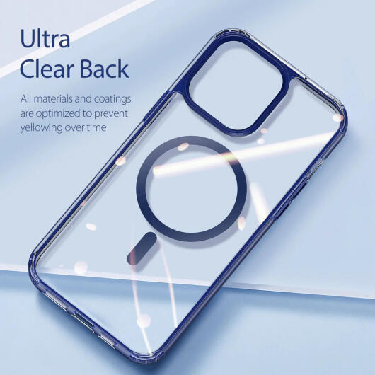 Dux Ducis Clin2 iPhone 14 Pro Max Hoesje MagSafe Transparant Blauw afbeelding 6
