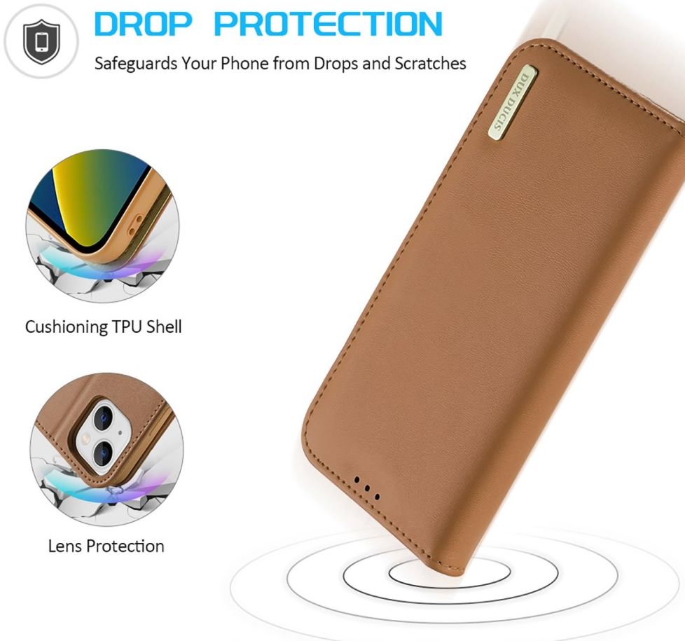 Dux Ducis Hivo Apple iPhone 14 Hoesje RFID Book Case Bruin afbeelding 5