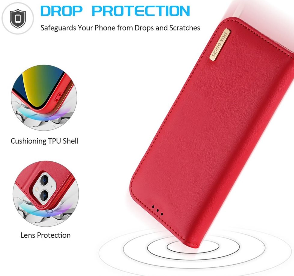 Dux Ducis Hivo Apple iPhone 14 Hoesje RFID Book Case Rood afbeelding 5