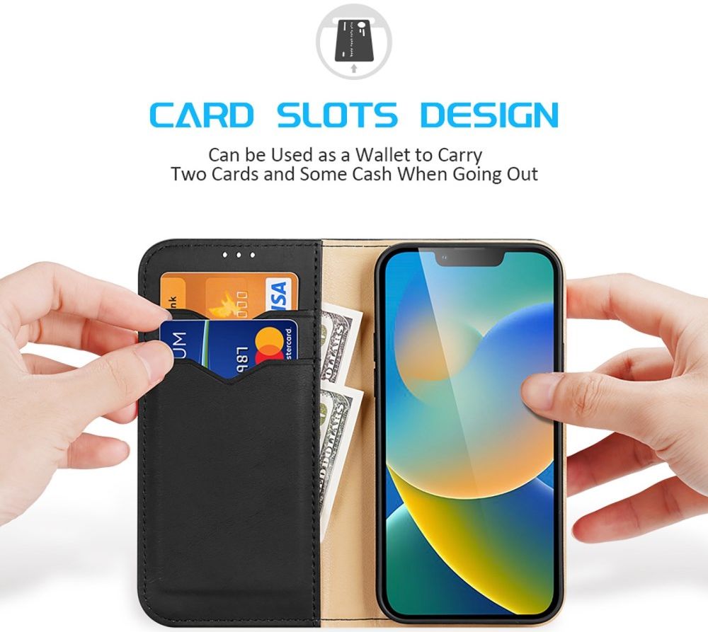 Dux Ducis Hivo Apple iPhone 14 Plus Hoesje RFID Book Case Zwart afbeelding 2