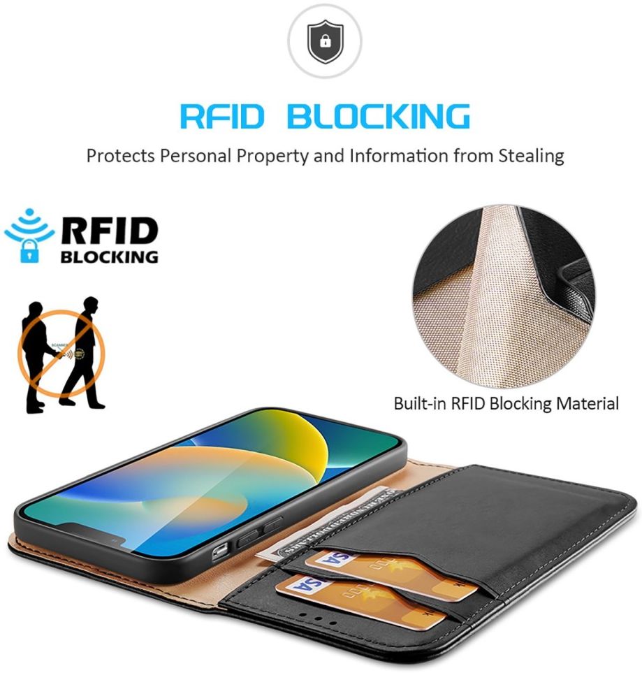 Dux Ducis Hivo Apple iPhone 14 Plus Hoesje RFID Book Case Zwart afbeelding 3