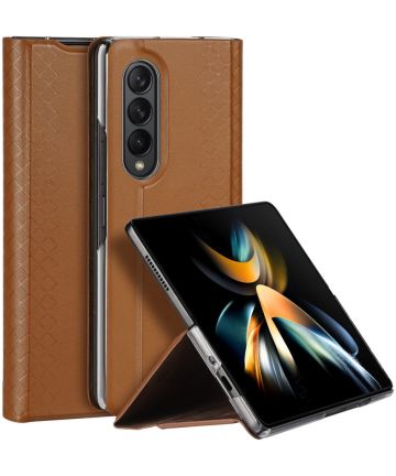 Dux Ducis Bril Samsung Galaxy Z Fold 4 Hoesje Book Case Bruin Hoesjes
