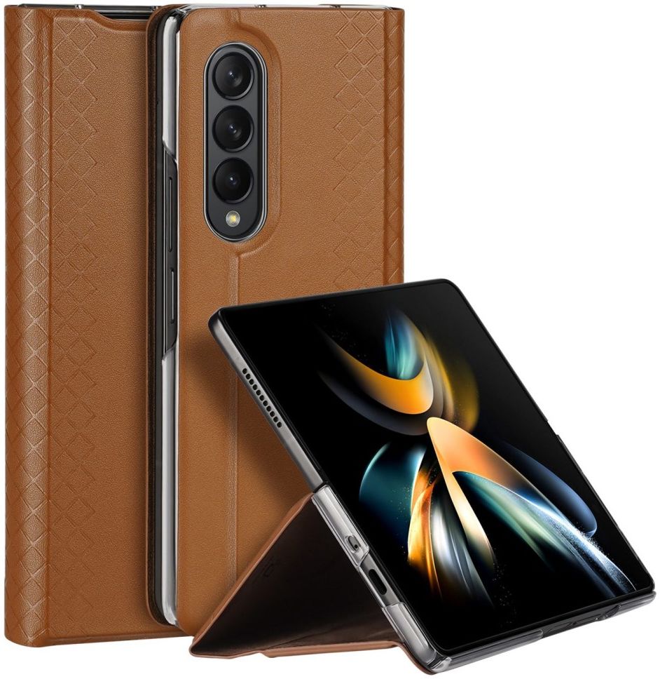 Dux Ducis Bril Samsung Galaxy Z Fold 4 Hoesje Book Case Bruin afbeelding 1