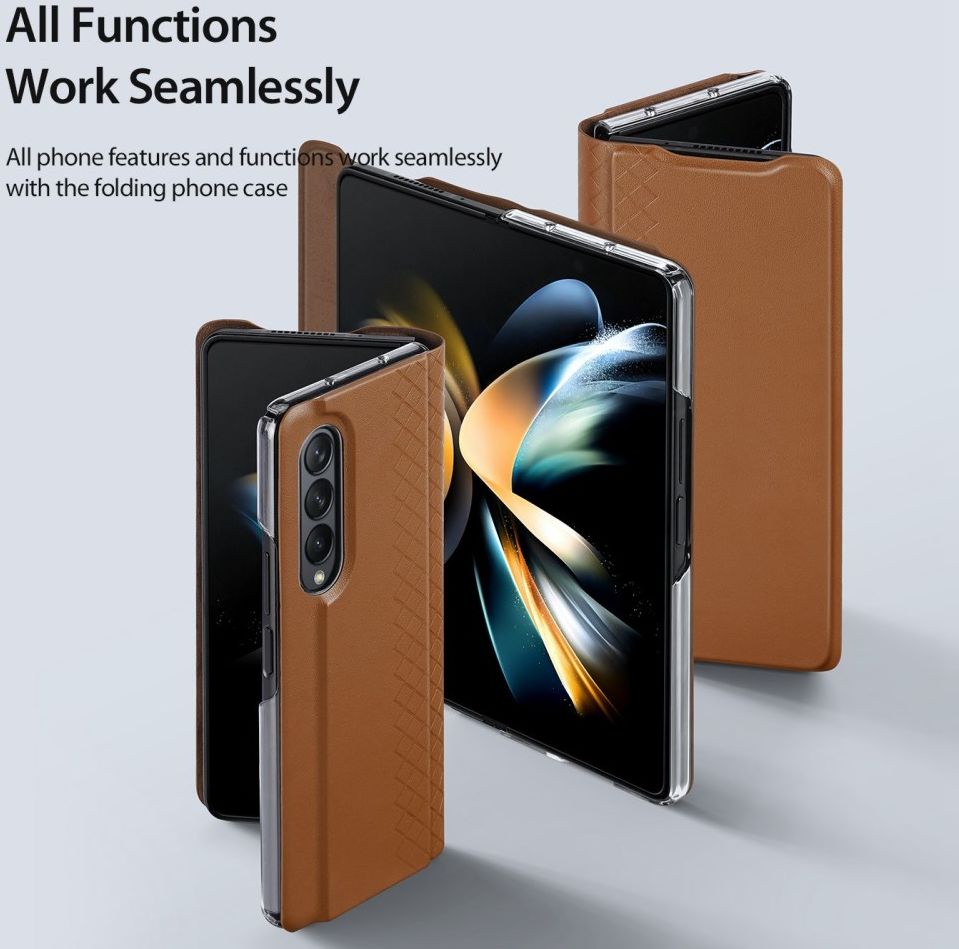 Dux Ducis Bril Samsung Galaxy Z Fold 4 Hoesje Book Case Bruin afbeelding 10
