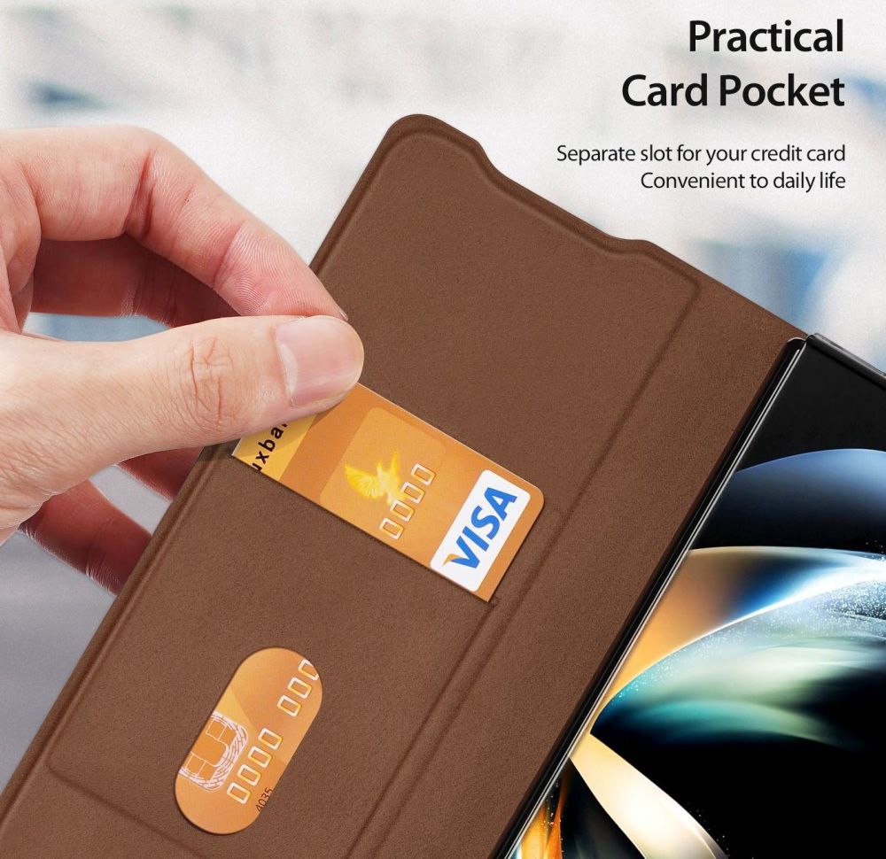 Dux Ducis Bril Samsung Galaxy Z Fold 4 Hoesje Book Case Bruin afbeelding 3